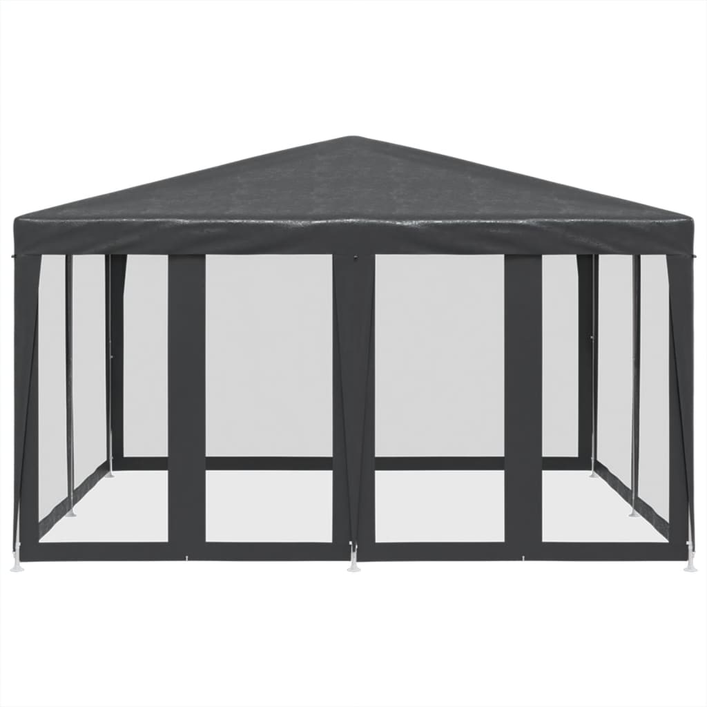 Festtelt med 8 sidevegger av netting antrasitt 4x4 m HDPE vidaXL