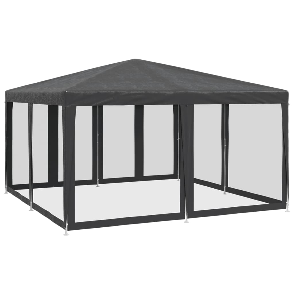 Festtelt med 8 sidevegger av netting antrasitt 4x4 m HDPE vidaXL