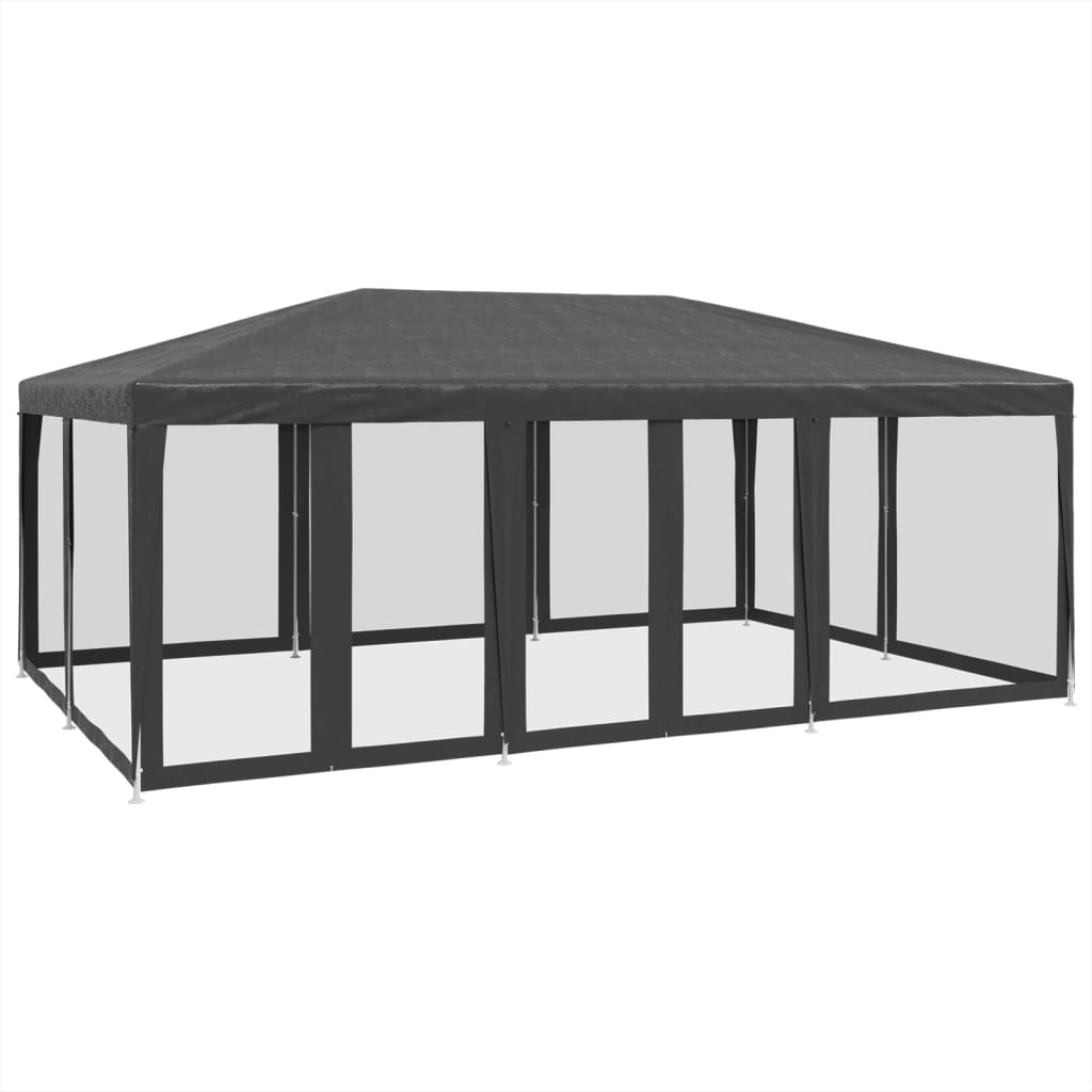 Festtelt med 10 sidevegger av netting antrasitt 6x4 m HDPE vidaXL