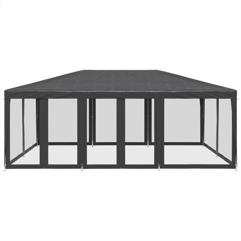 Festtelt med 10 sidevegger av netting antrasitt 6x4 m HDPE vidaXL