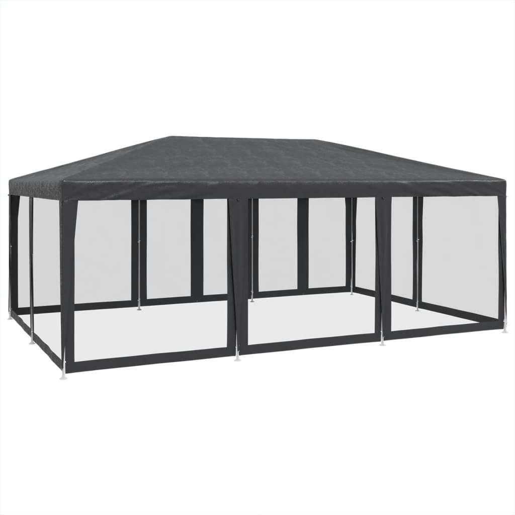 Festtelt med 10 sidevegger av netting antrasitt 6x4 m HDPE vidaXL
