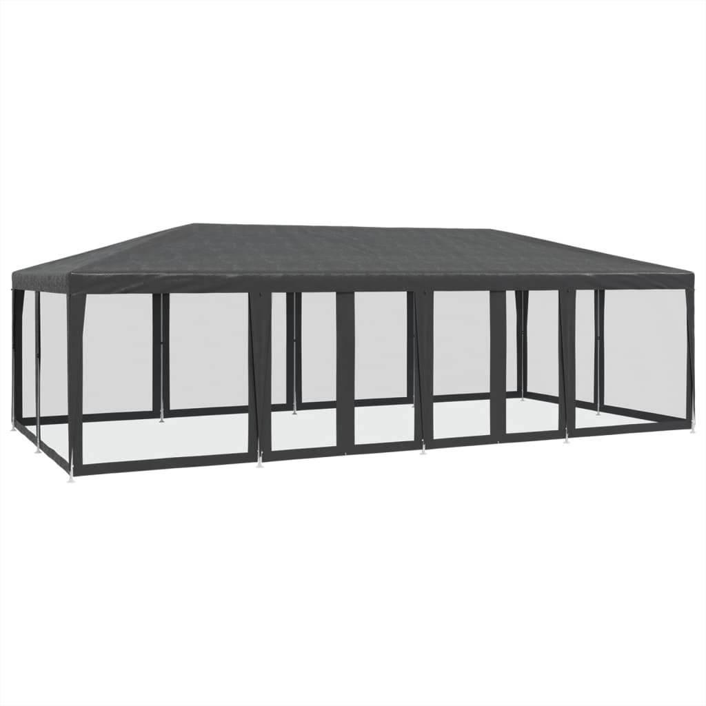 Festtelt med 12 sidevegger av netting antrasitt 8x4 m HDPE vidaXL