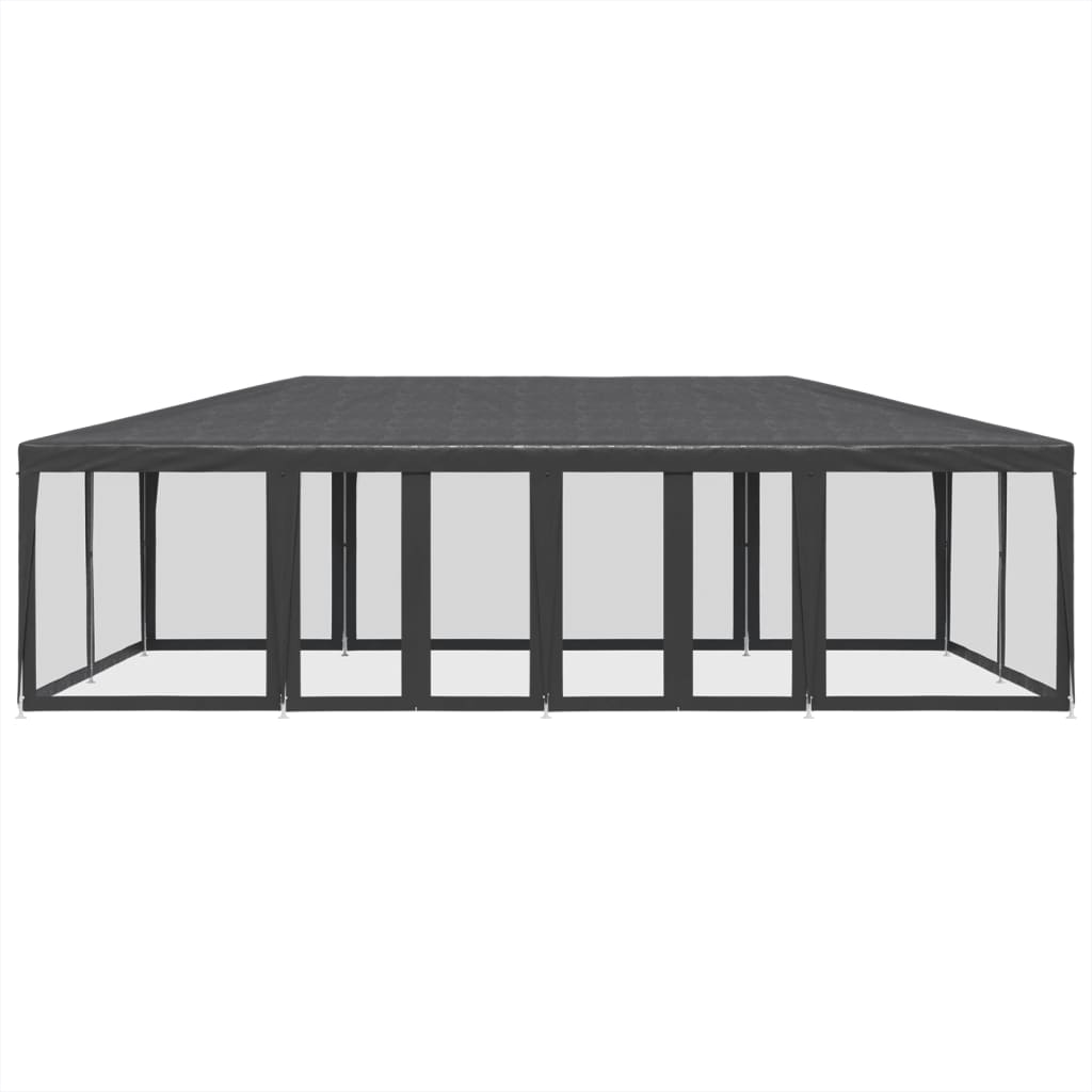 Festtelt med 12 sidevegger av netting antrasitt 8x4 m HDPE vidaXL