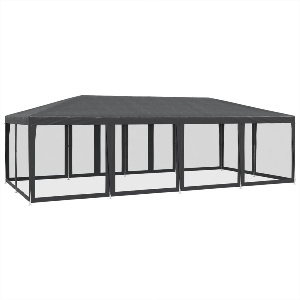 Festtelt med 12 sidevegger av netting antrasitt 8x4 m HDPE vidaXL