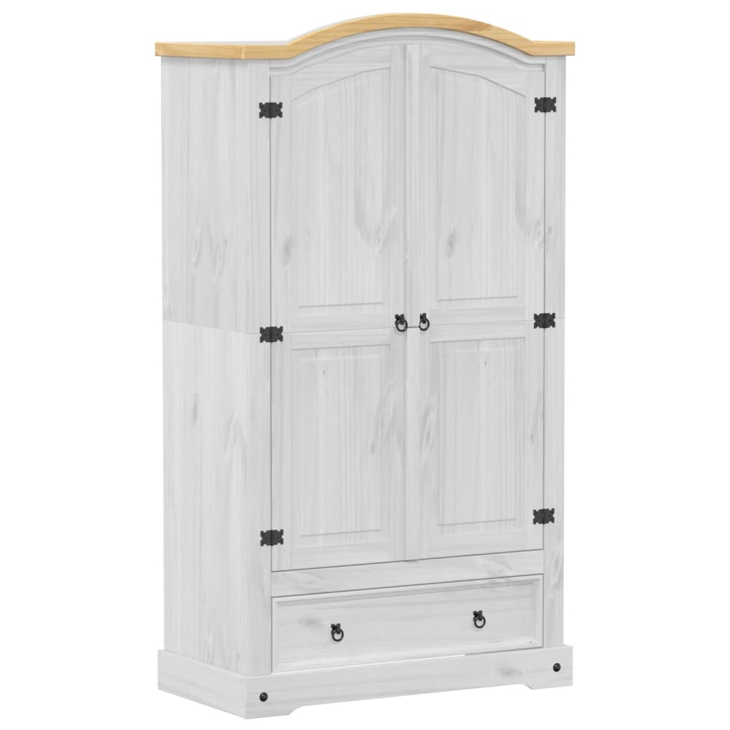 Garderobe Corona hvit 102x52x186 cm heltre furu