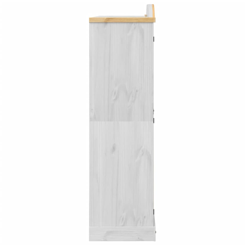 Garderobe Corona hvit 151,5x52x186 cm heltre furu vidaXL