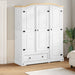 Garderobe Corona hvit 151,5x52x186 cm heltre furu vidaXL