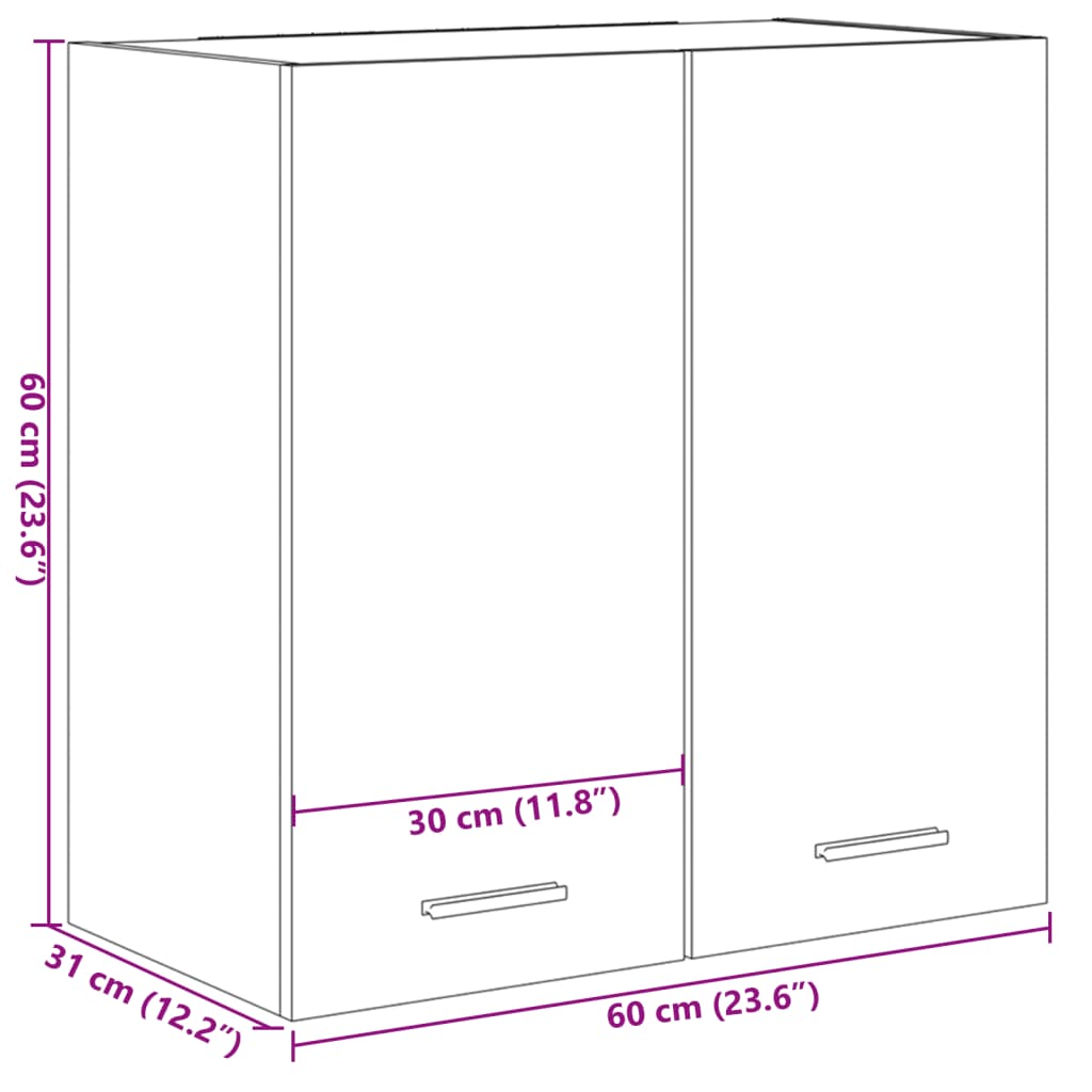 Hengende skap sonoma eik 60x31x60 cm sponplate