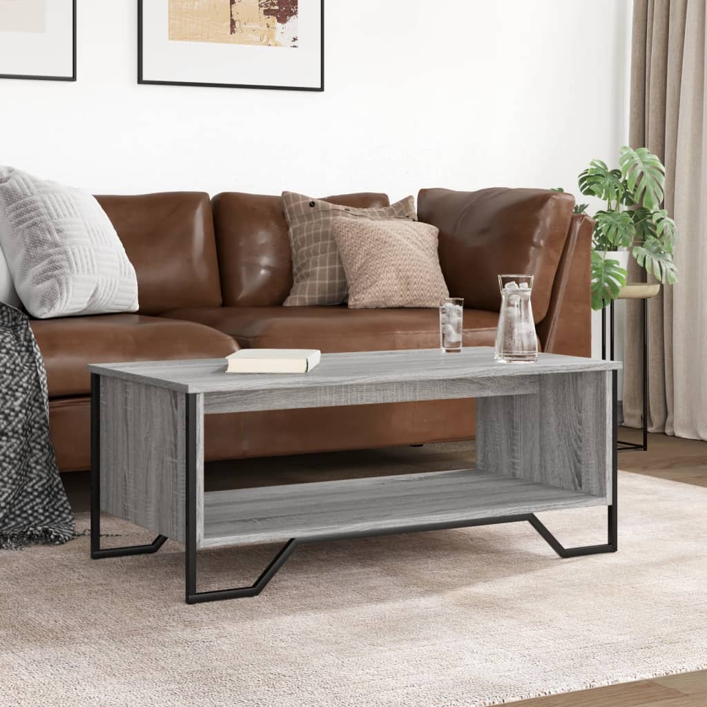 Salongbord grå sonoma 100x51x40 cm konstruert tre