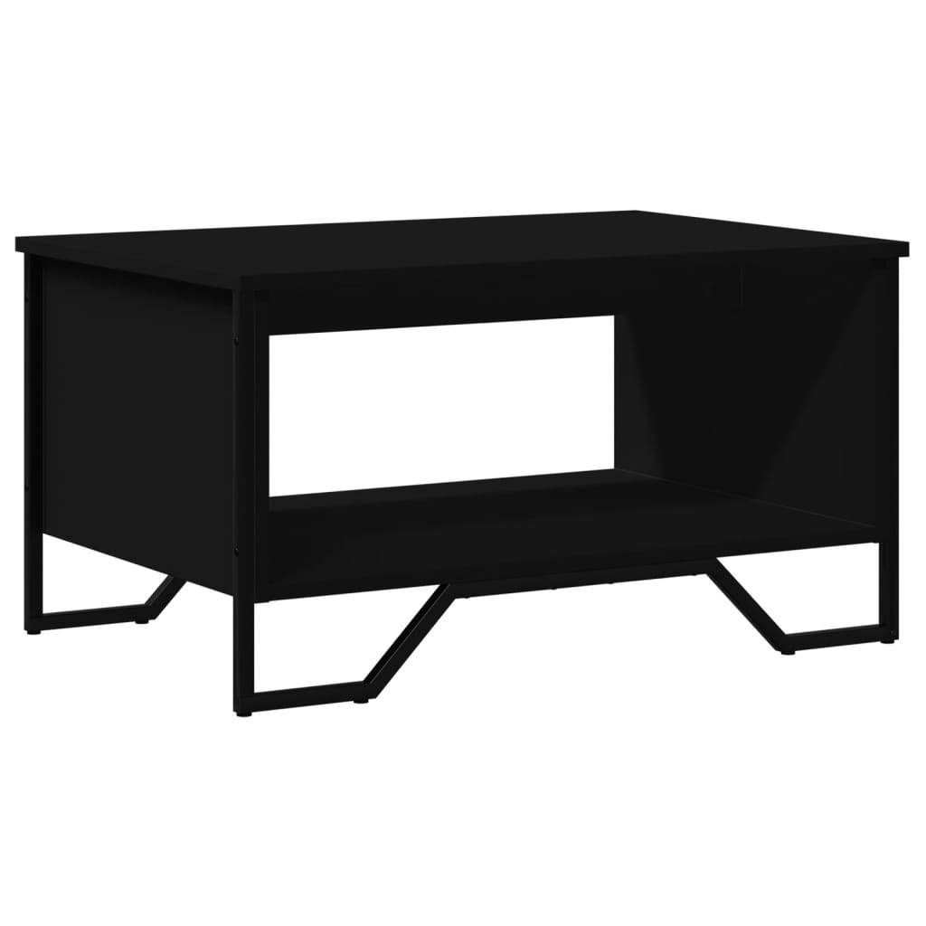 Salongbord høyglans svart 75x51x40 cm konstruert tre
