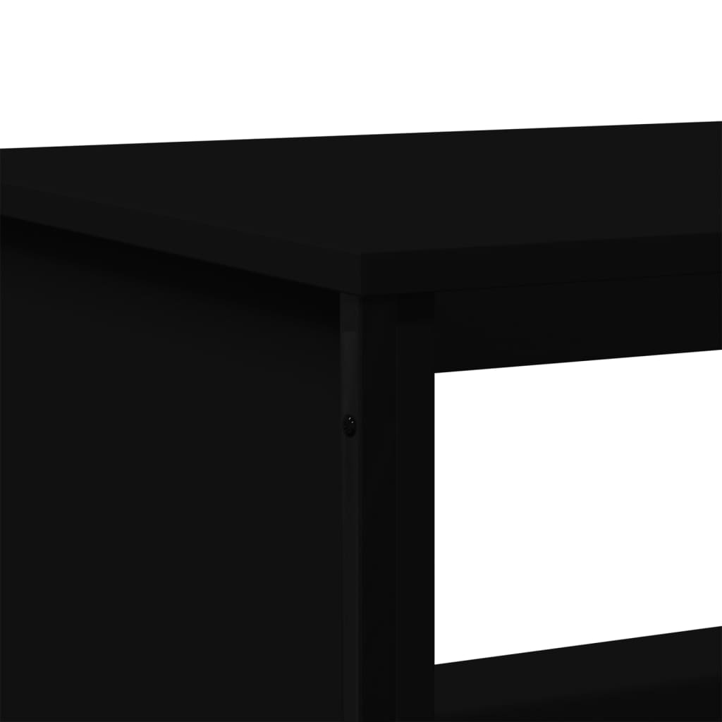 Salongbord høyglans svart 75x51x40 cm konstruert tre