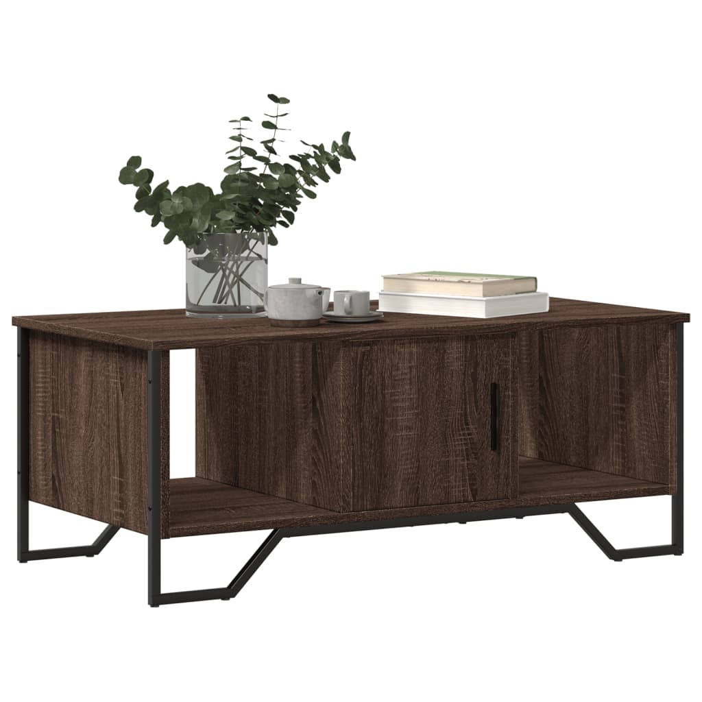 Salongbord brun eik 100x51x40 cm konstruert tre