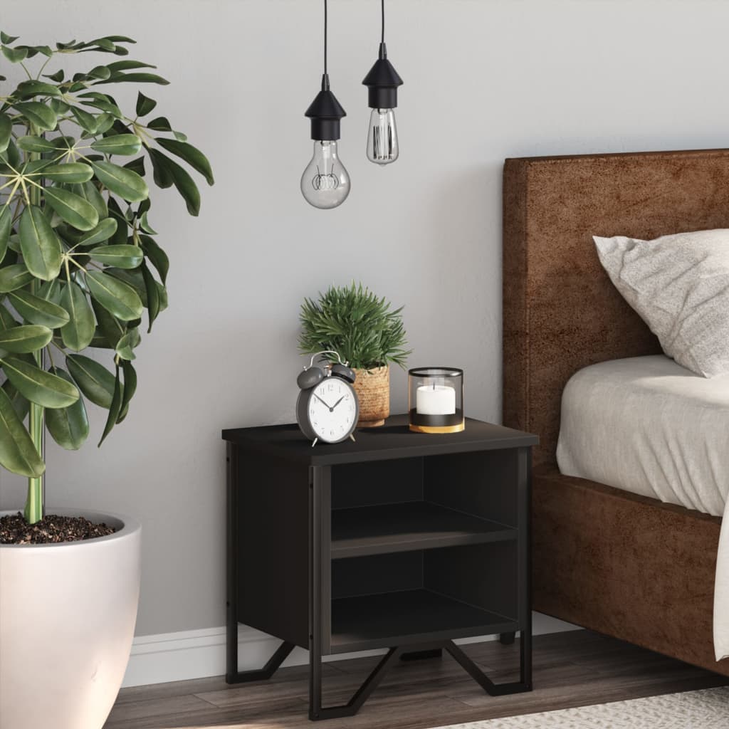 Nattbord svart 40x30x40 cm sponplate