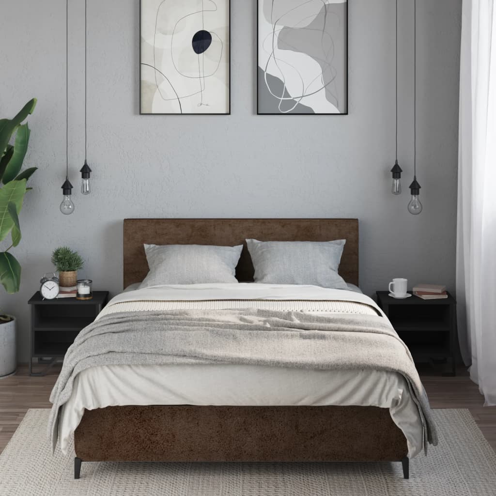 Nattbord svart 2 stk 40x30x40 cm konstruert tre