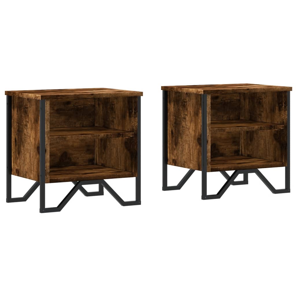 Nattbord røkt eik 2 stk 40x30x40 cm konstruert tre