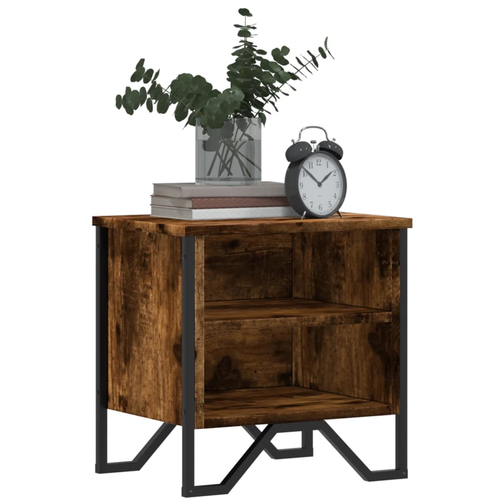 Nattbord røkt eik 2 stk 40x30x40 cm konstruert tre