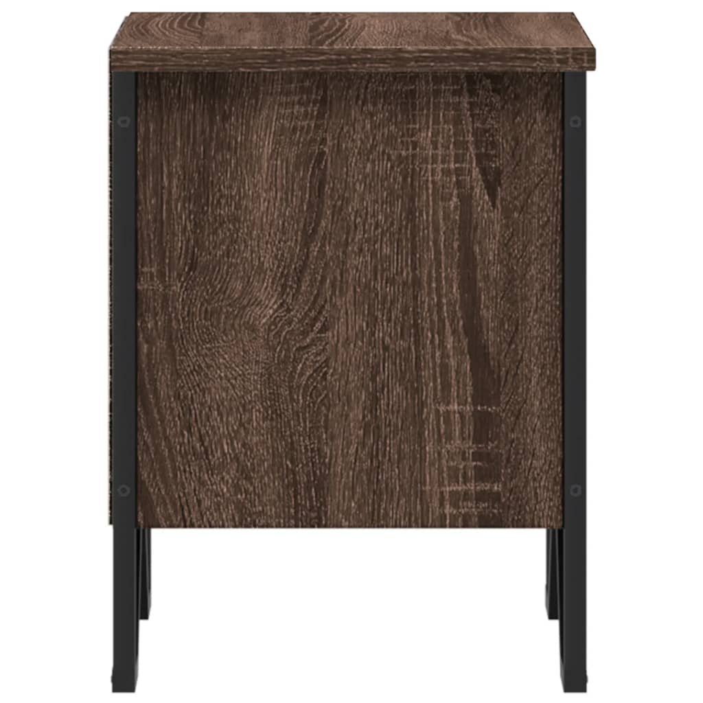 Nattbord brun eik 2 stk 40x30x40 cm konstruert tre