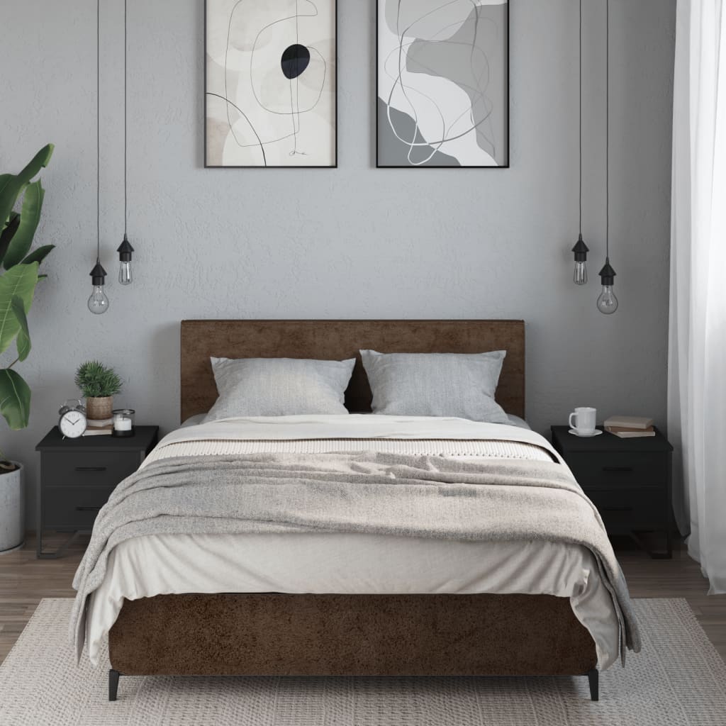 Nattbord 2 stk svart 40x41x40 cm konstruert tre