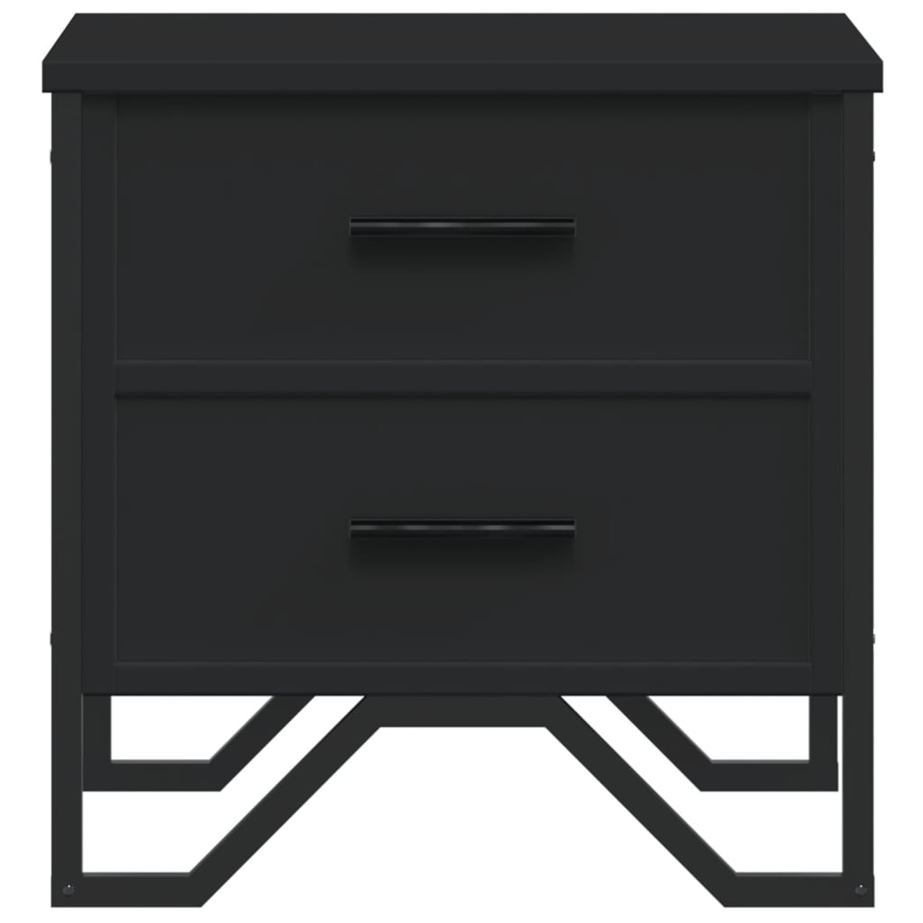 Nattbord 2 stk svart 40x41x40 cm konstruert tre