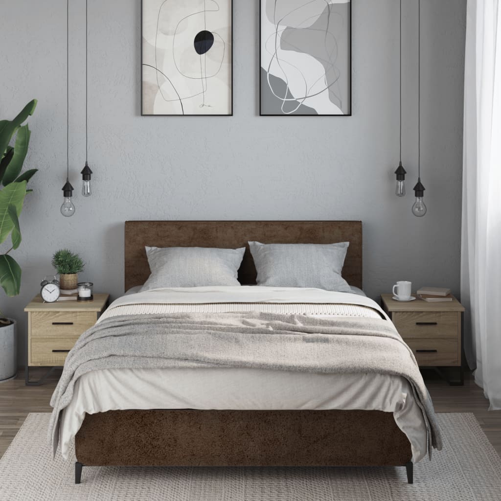 Nattbord 2 stk sonoma eik 40x40x50 cm konstruert tre