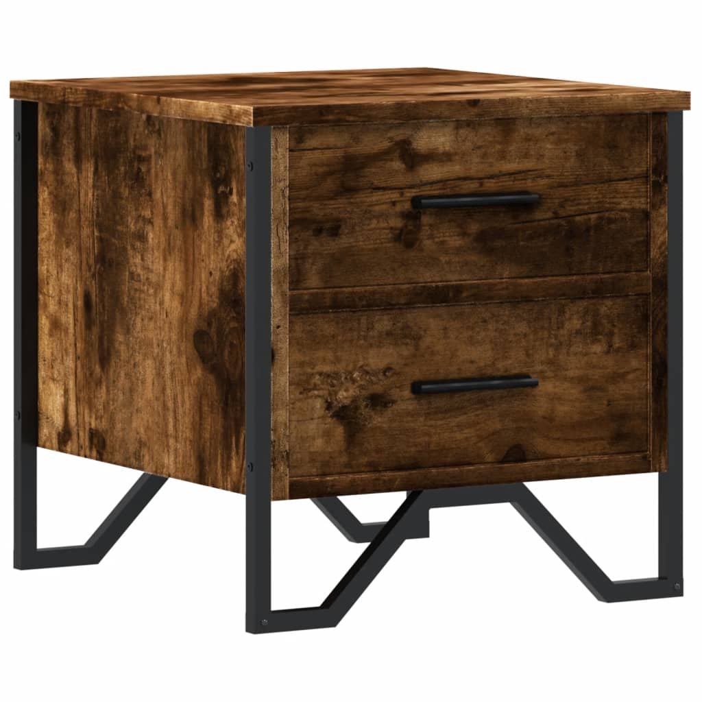 Nattbord røkt eik 40x41x40 cm konstruert tre