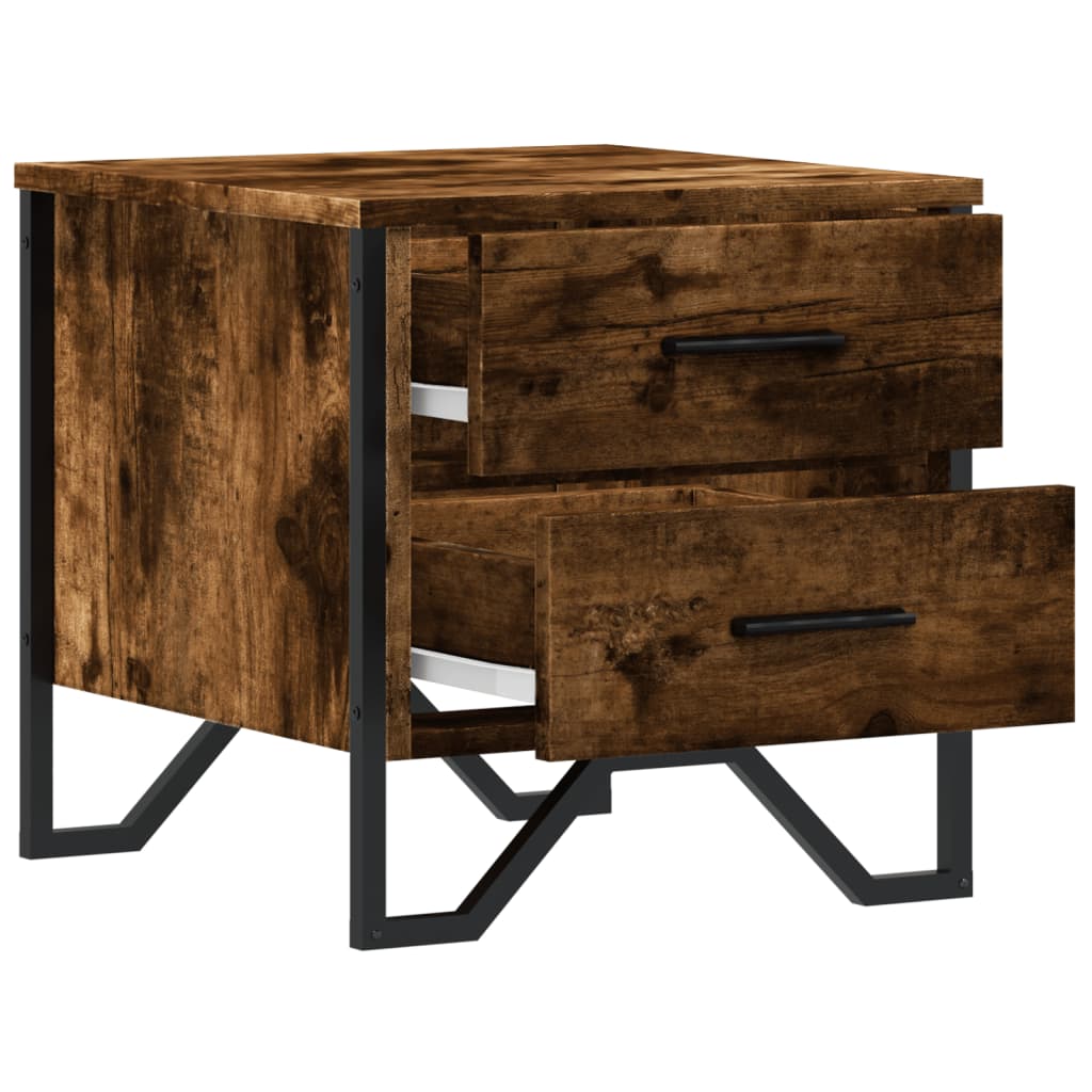 Nattbord 2 stk røkt eik 40x41x40 cm konstruert tre