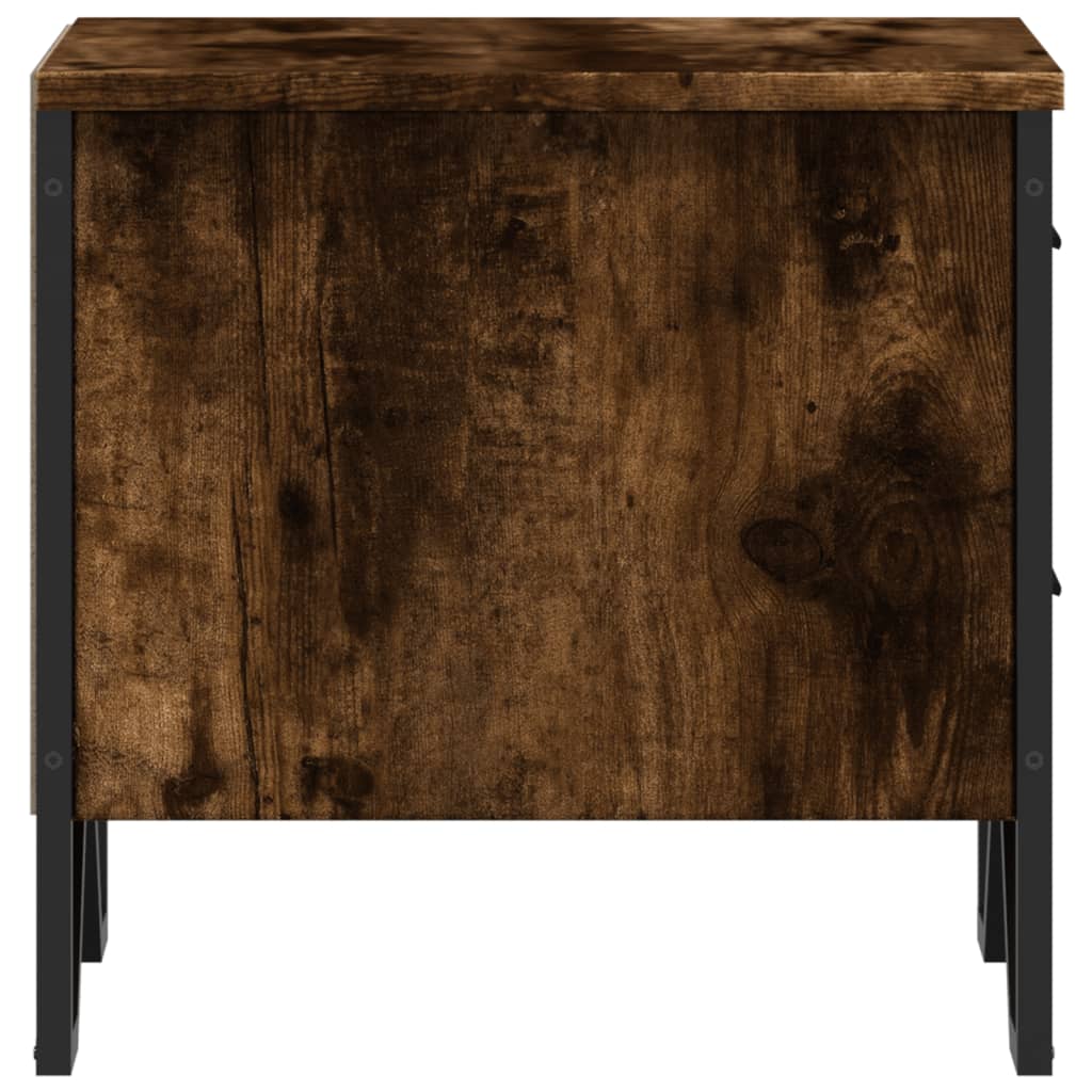Nattbord 2 stk røkt eik 40x41x40 cm konstruert tre