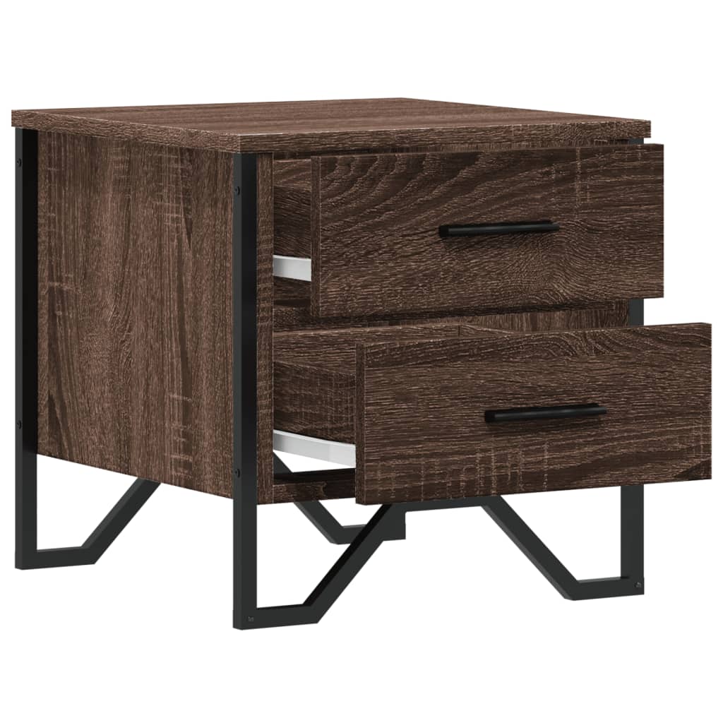 Nattbord 2 stk brun eik 40x41x40 cm konstruert tre