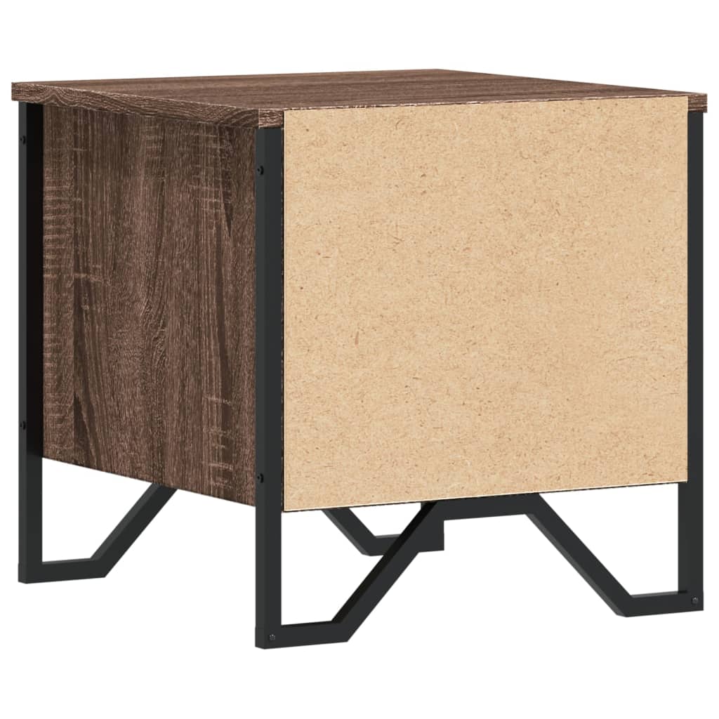 Nattbord 2 stk brun eik 40x41x40 cm konstruert tre