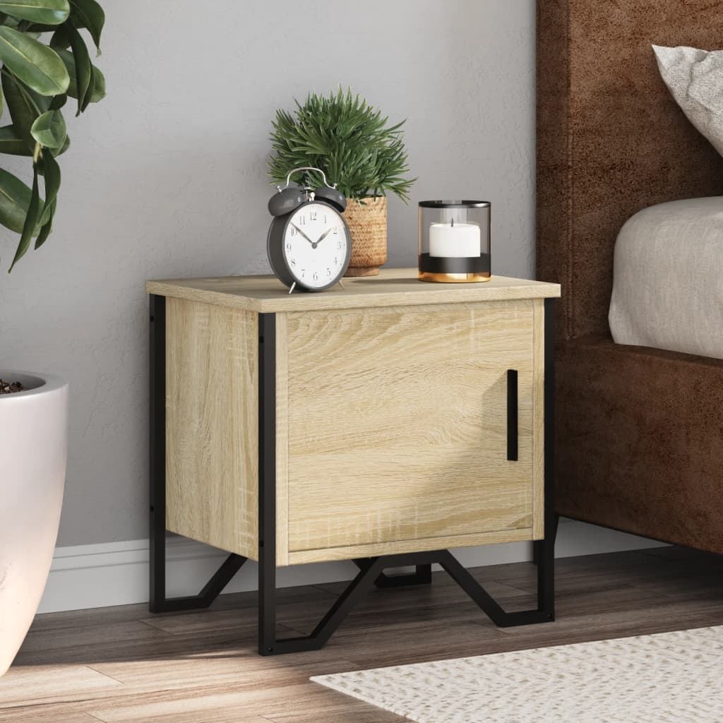 Nattbord 2 stk sonoma eik 40x30x40 cm sponplate