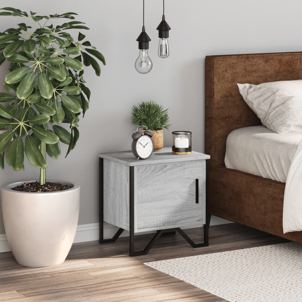 Nattbord grå sonoma 40x30x40 cm konstruert tre