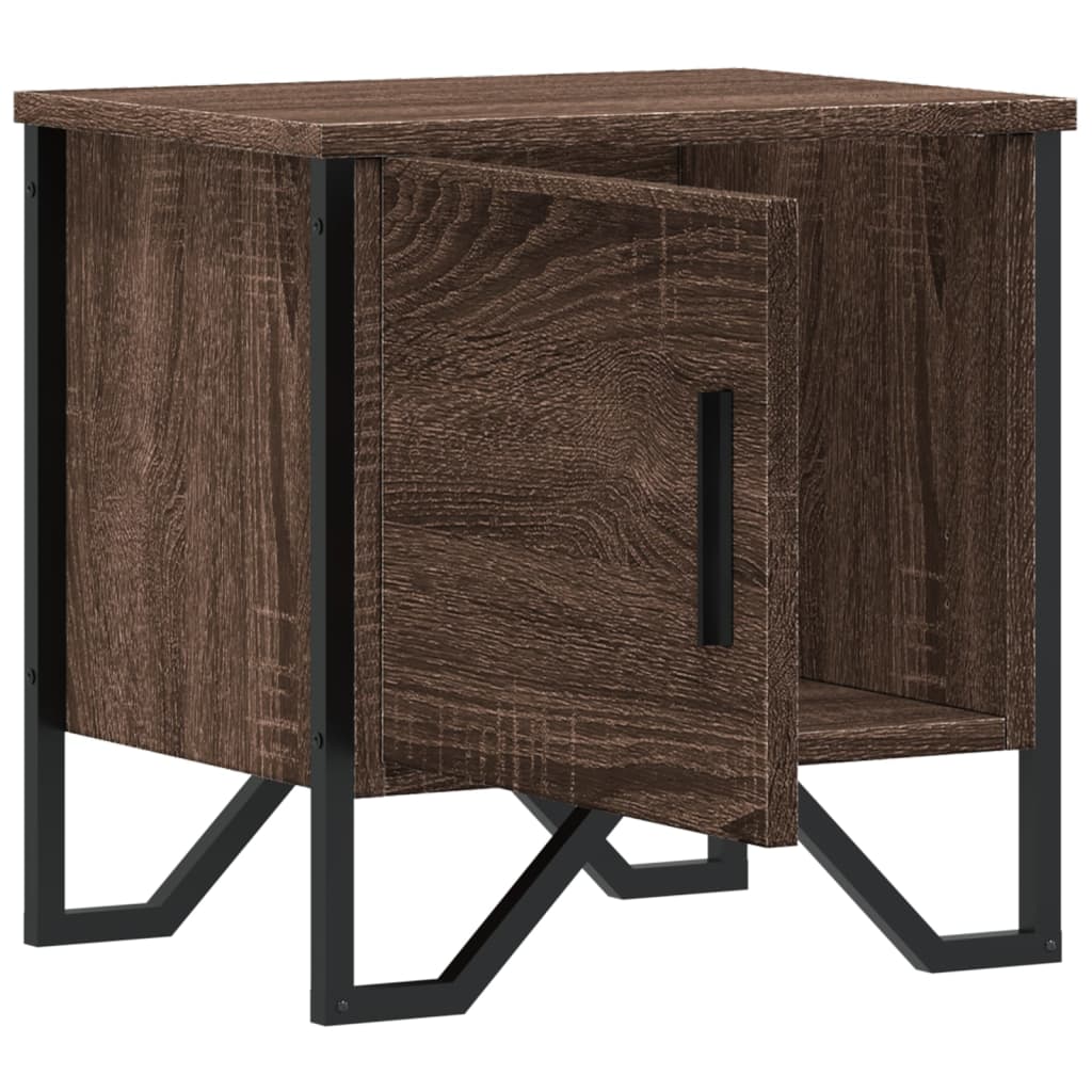 Nattbord 2 stk brun eik 40x30x40 cm sponplate