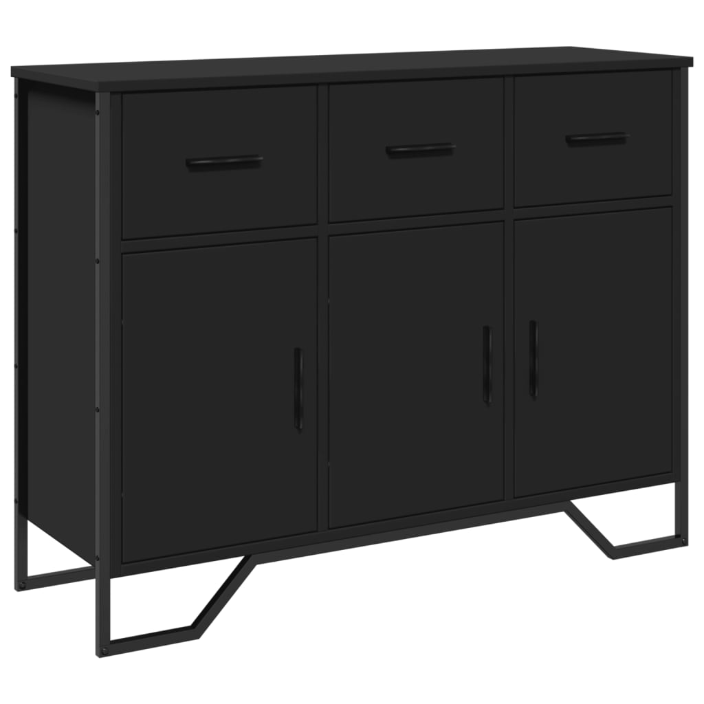 Skjenk svart 97x32,5x74,5 cm konstruert tre