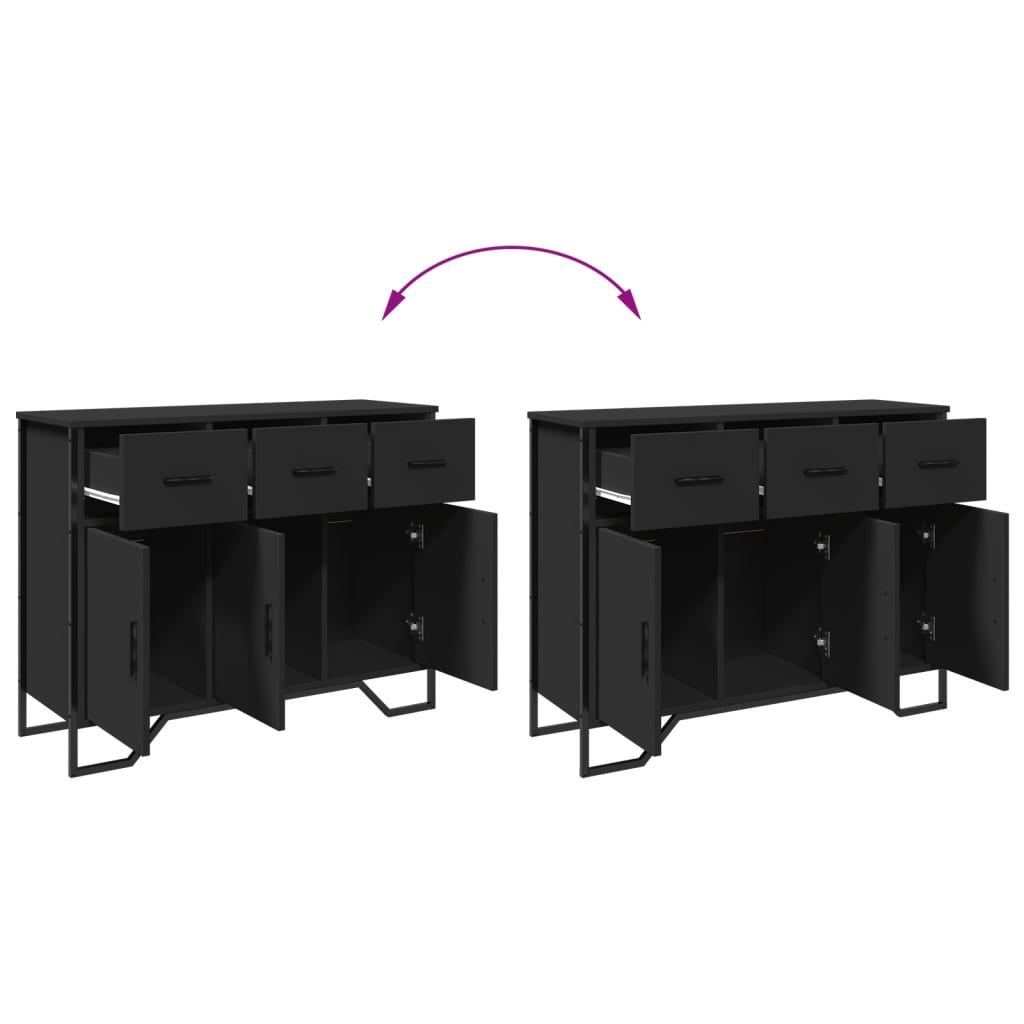 Skjenk svart 97x32,5x74,5 cm konstruert tre