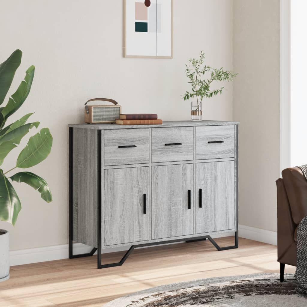 Skjenk grå sonoma 97x32,5x74,5 cm konstruert tre