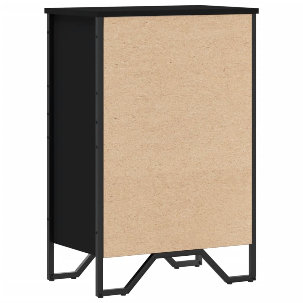Bokhylle svart 50x31x74,5 cm konstruert tre