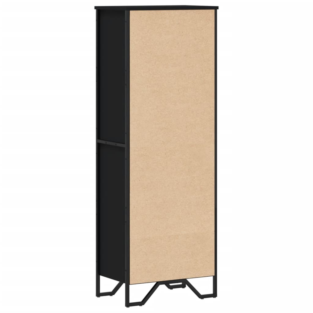 Bokhylle svart 50x31x137,5 cm konstruert tre
