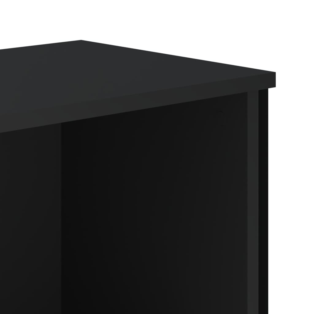 Bokhylle svart 50x31x137,5 cm konstruert tre