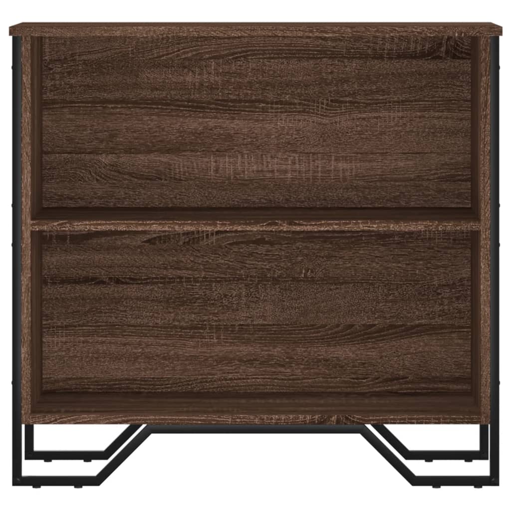 Bokhylle brun eik 80x31x74,5 cm konstruert tre