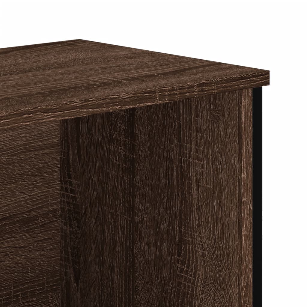 Bokhylle brun eik 80x31x74,5 cm konstruert tre