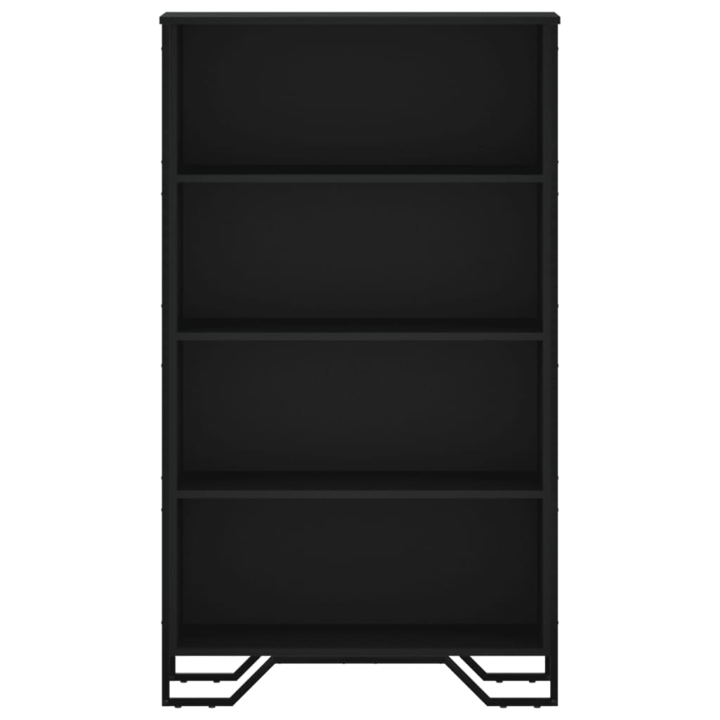 Bokhylle svart 80x31x137,5 cm konstruert tre