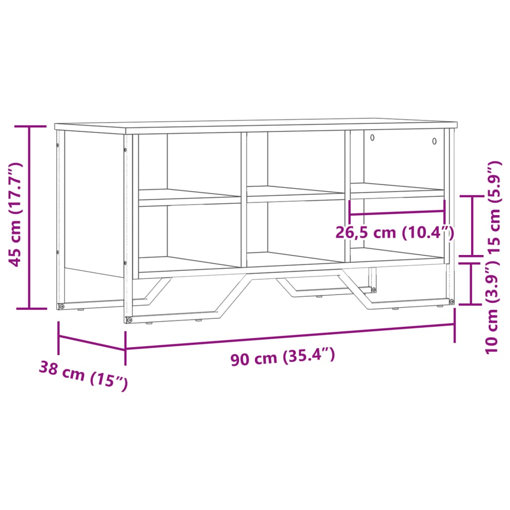 Skoskap svart 90x38x45,5 cm konstruert tre