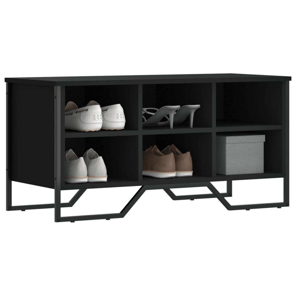 Skoskap svart 90x38x45,5 cm konstruert tre