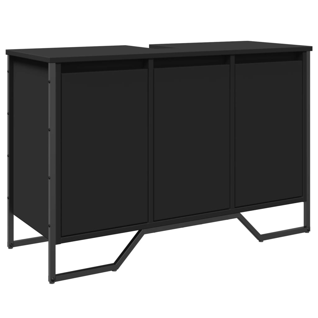 Servantskap svart 91x35x60 cm konstruert tre