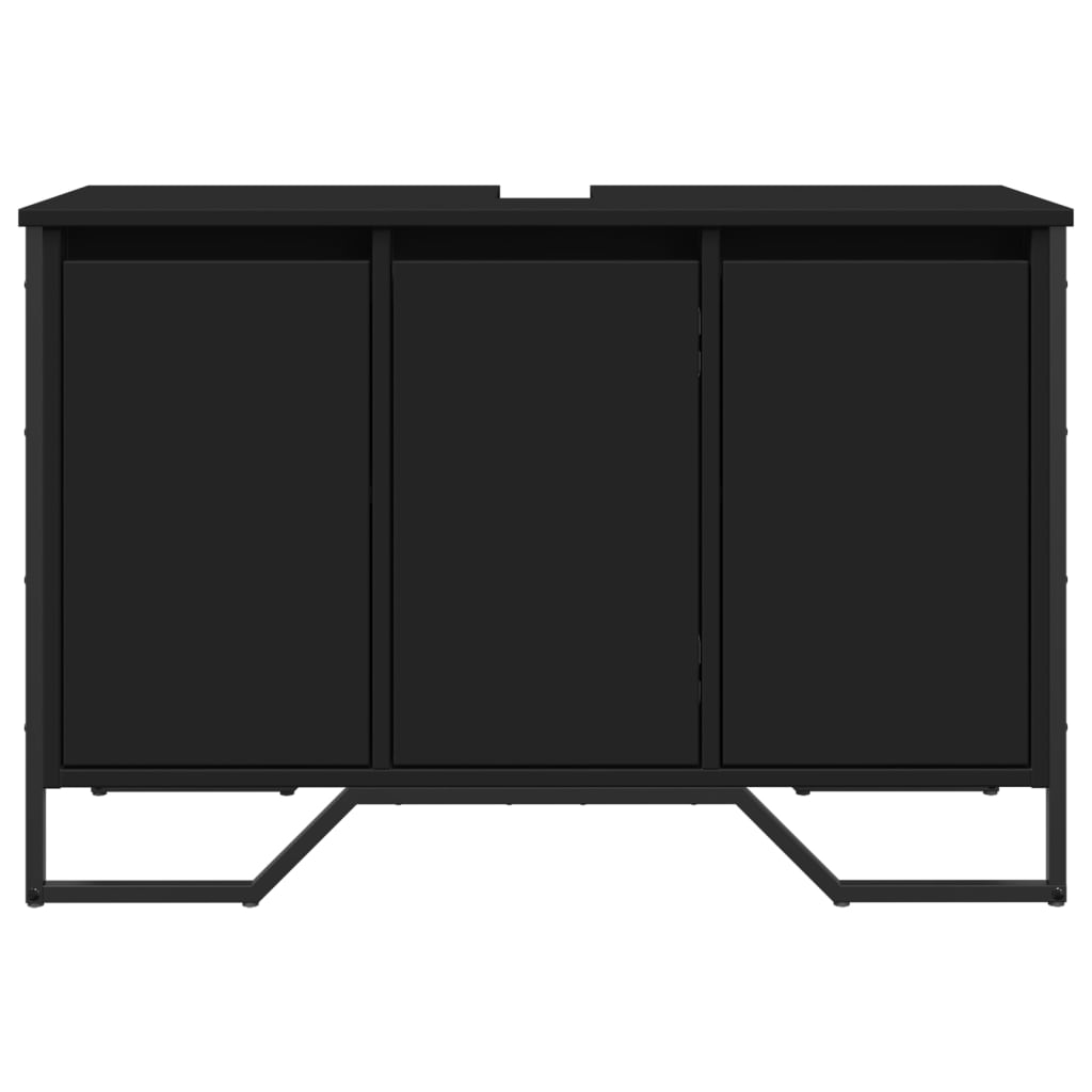 Servantskap svart 91x35x60 cm konstruert tre