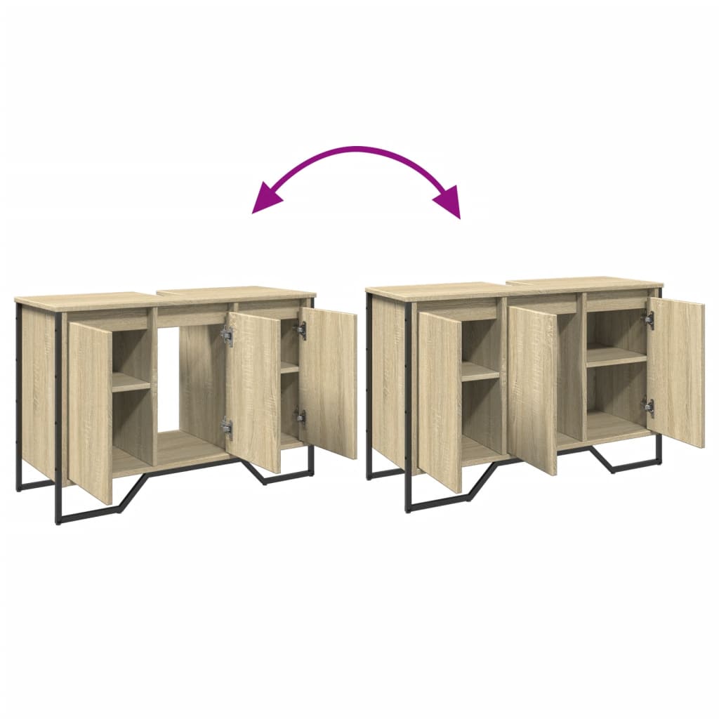 Servantskap sonoma eik 91x35x60 cm konstruert tre