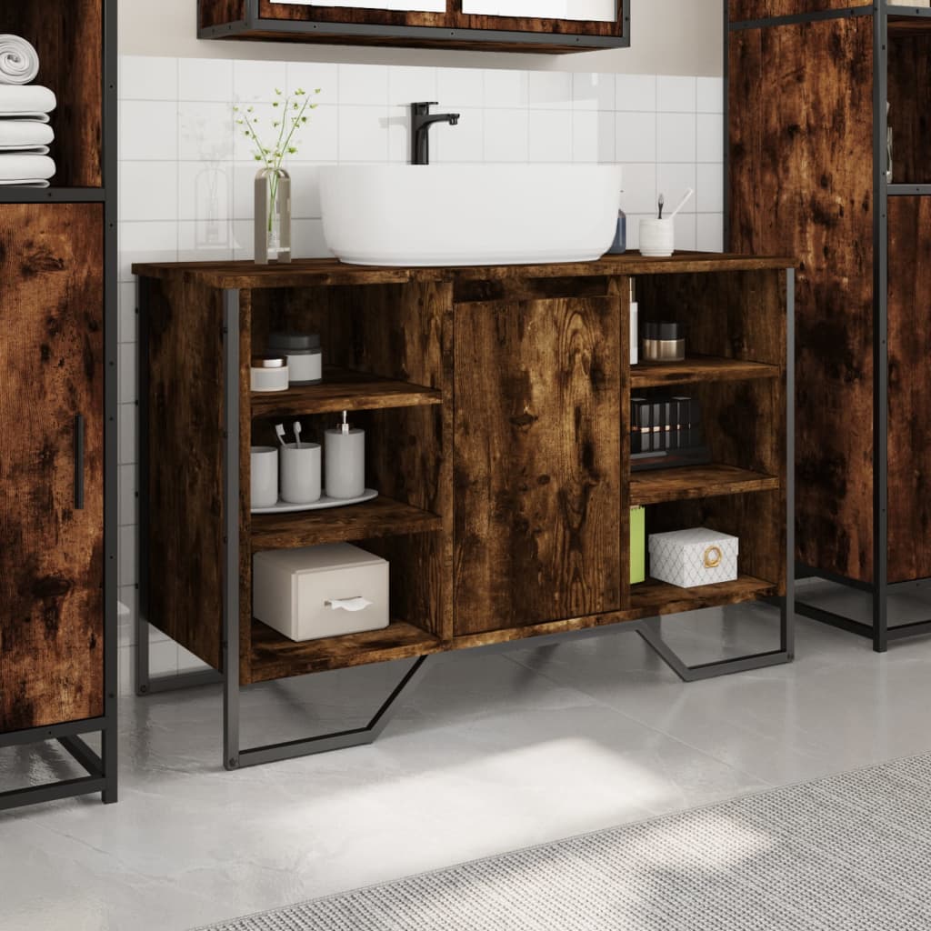 Servantskap røkt eik 91x35x60 cm konstruert tre