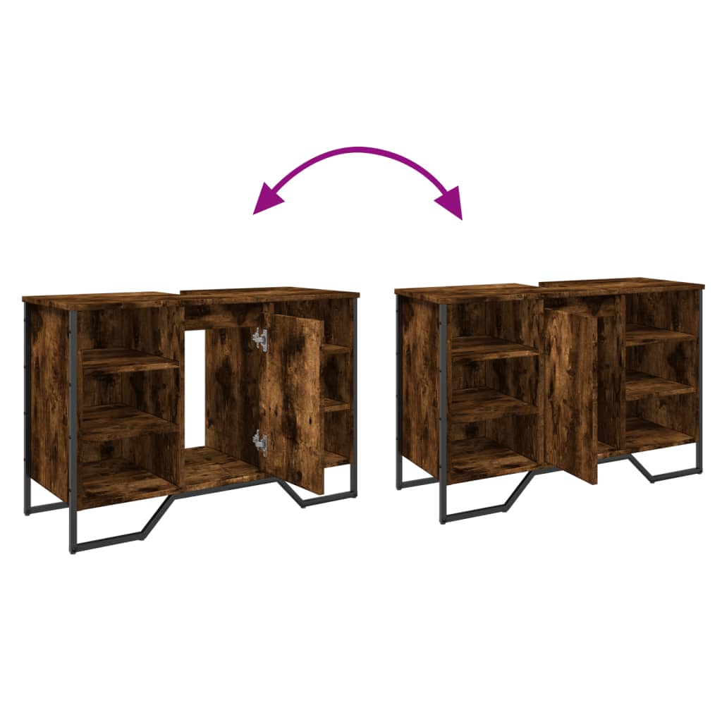 Servantskap røkt eik 91x35x60 cm konstruert tre