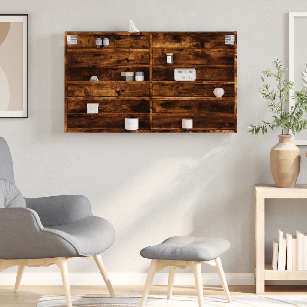 Hyller røkt eik 100x8,5x58 cm konstruert tre