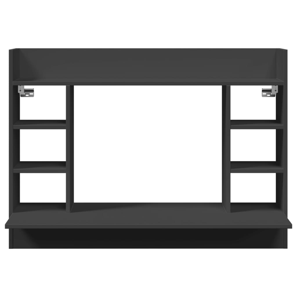Veggmontert skrivebord svart 105x48x75 cm konstruert tre